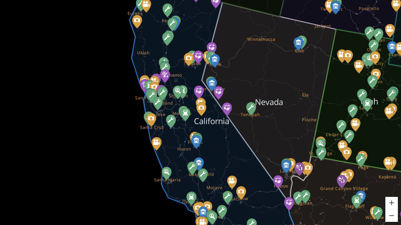 American Truck Simulator interactive map screenshot