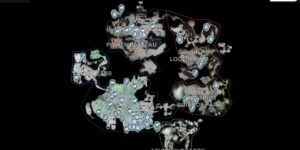 Arknights Endfield interactive map filtered to show only Battle Encounters - Wildlife markers