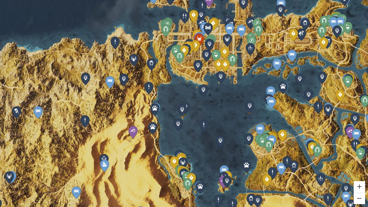 Assassins Creed Origins interactive map screenshot