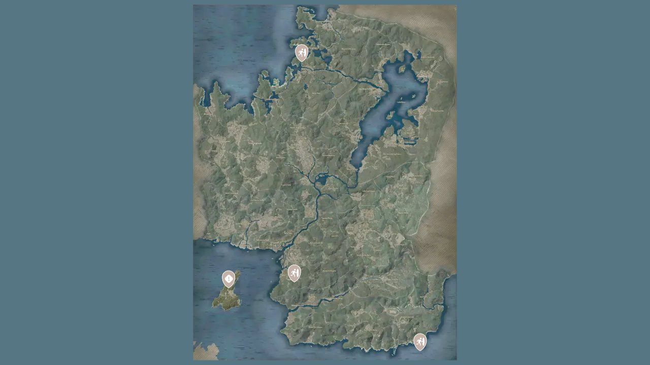 Assassins Creed Shadows interactive map filtered to show only Animus markers