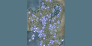 Assassins Creed Shadows interactive map filtered to show only Collectibles markers