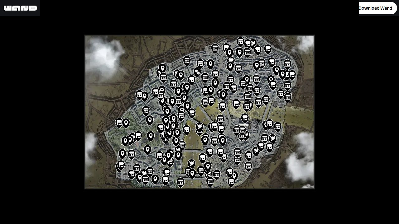 Assassins Creed Syndicate interactive map filtered to show only Places of Interest markers