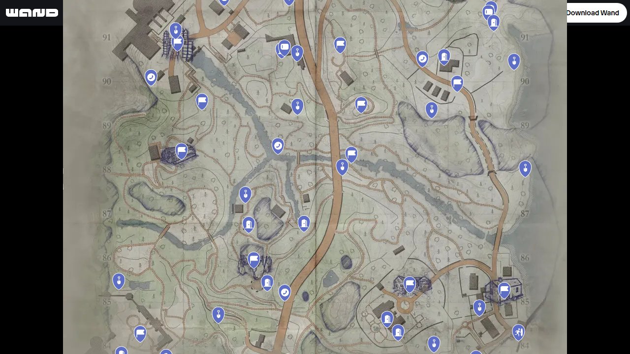 Atomfall interactive map filtered to show only Locations markers