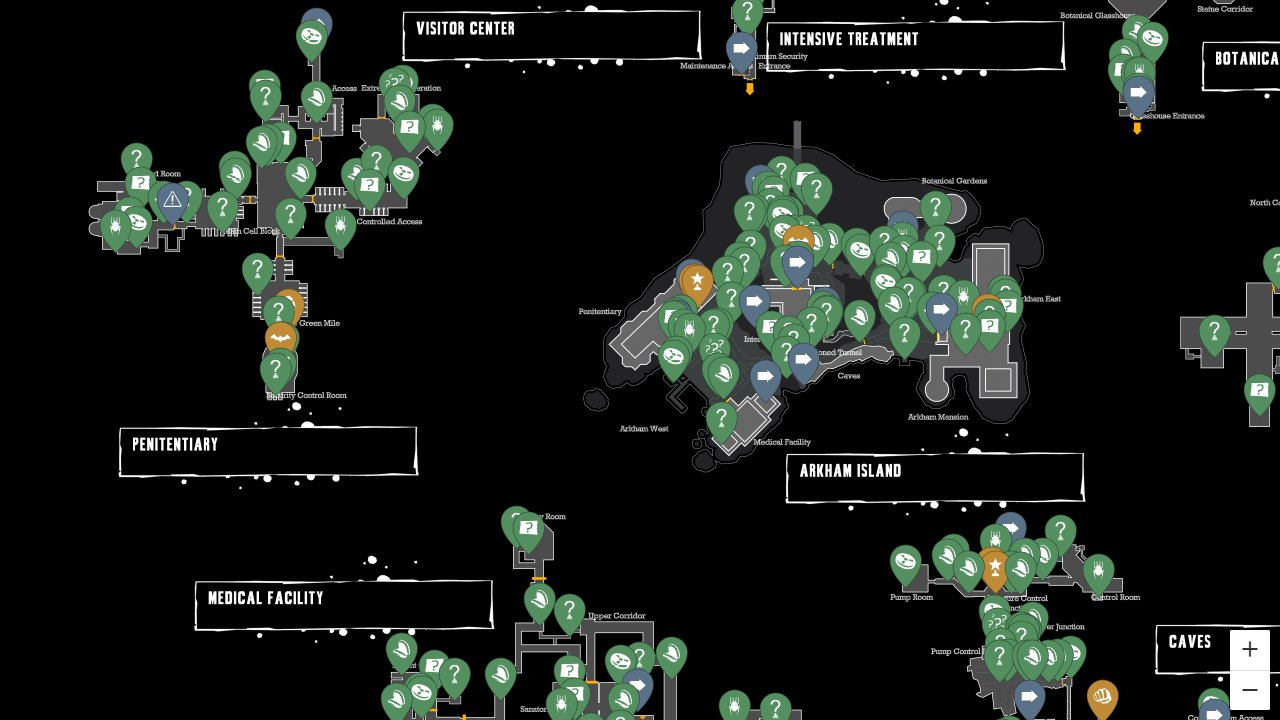 Batman Arkham Asylum interactive map screenshot