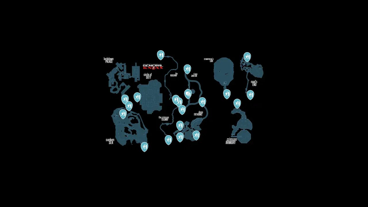 Borderlands Game Of The Year Enhanced interactive map filtered to show only Fast Travel markers