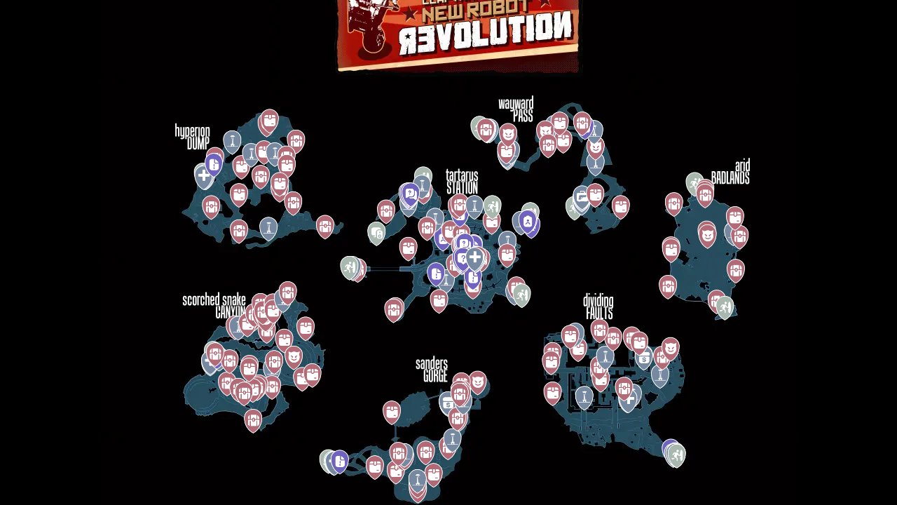 Borderlands Game Of The Year Enhanced interactive map screenshot