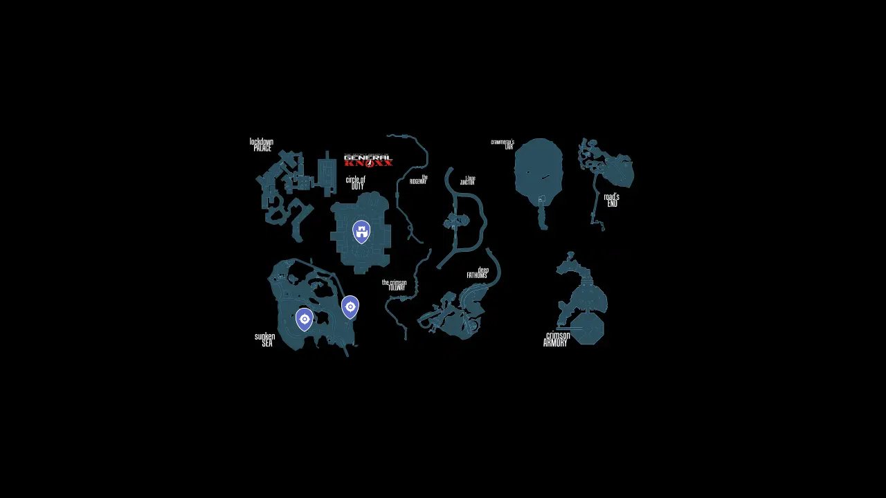 Borderlands Game Of The Year Enhanced interactive map filtered to show only Point of Interest markers