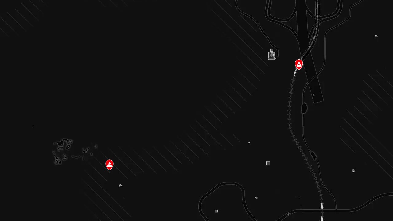 Dying Light interactive map filtered to show only Danger markers