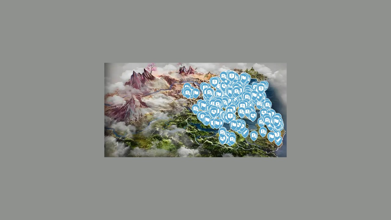 Dynasty Warriors Origins interactive map filtered to show only Mission markers