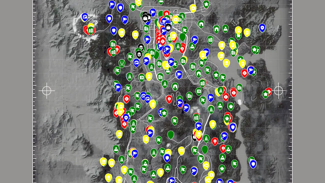 Fallout New Vegas Ultimate Edition interactive map screenshot