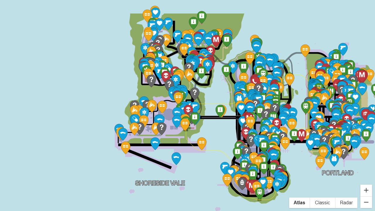 Grand Theft Auto 3 interactive map screenshot