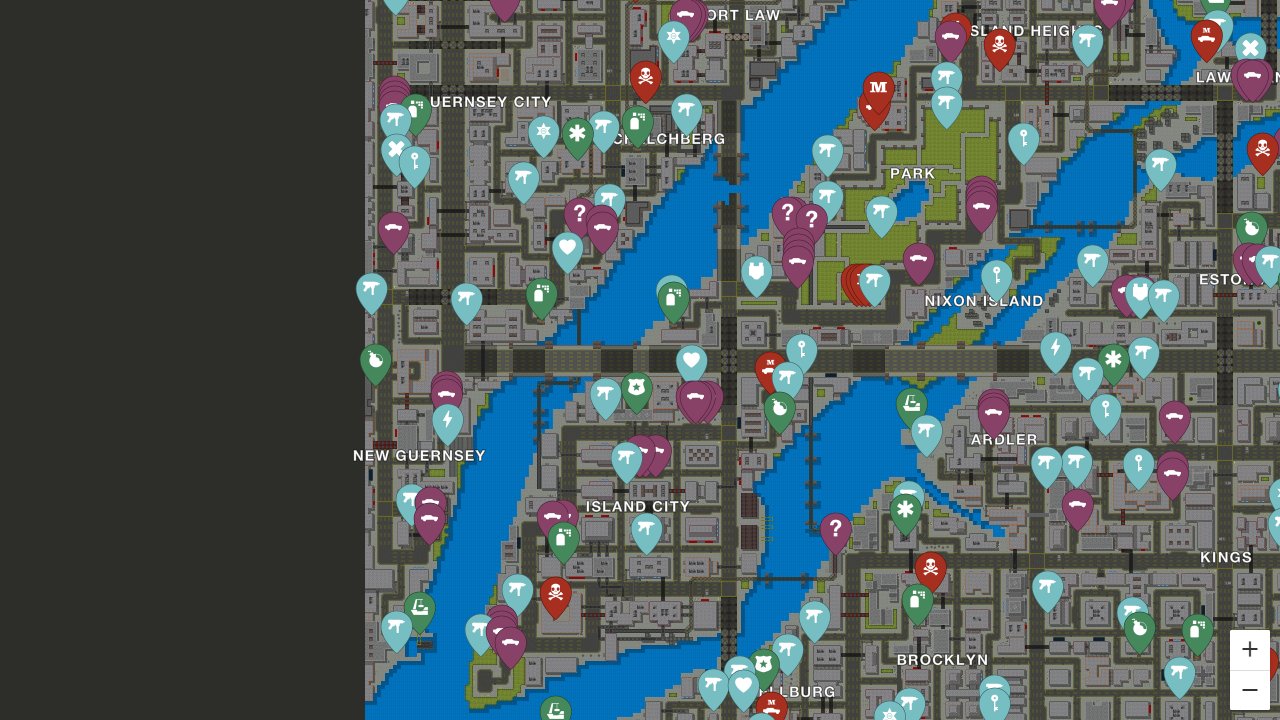 Grand Theft Auto interactive map screenshot