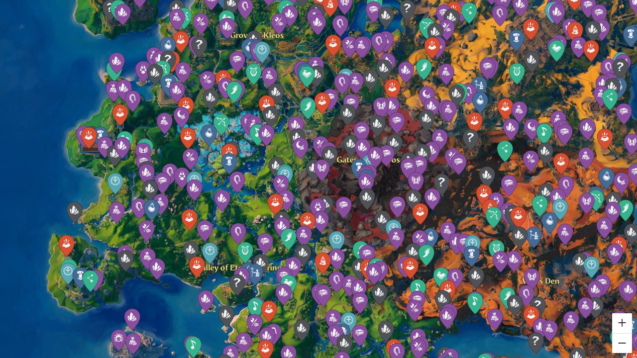 Immortals Fenyx Rising interactive map screenshot