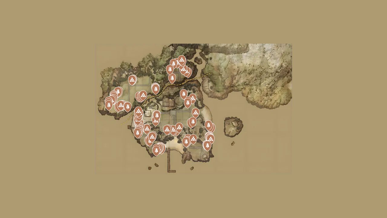 Like A Dragon Infinite Wealth interactive map filtered to show only Resources markers