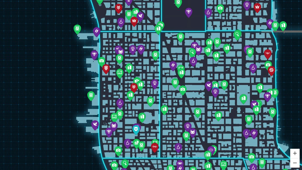 Marvels Spider Man interactive map screenshot