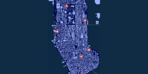 Marvels Spider Man Miles Morales interactive map filtered to show only Criminal Dens markers