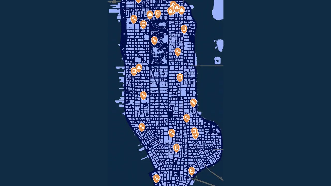 Marvels Spider Man Miles Morales interactive map filtered to show only Side Missions markers