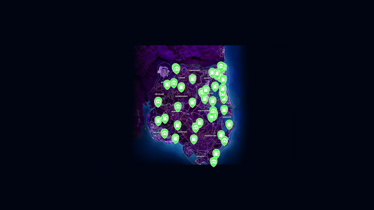 Need For Speed Heat interactive map filtered to show only Locations markers