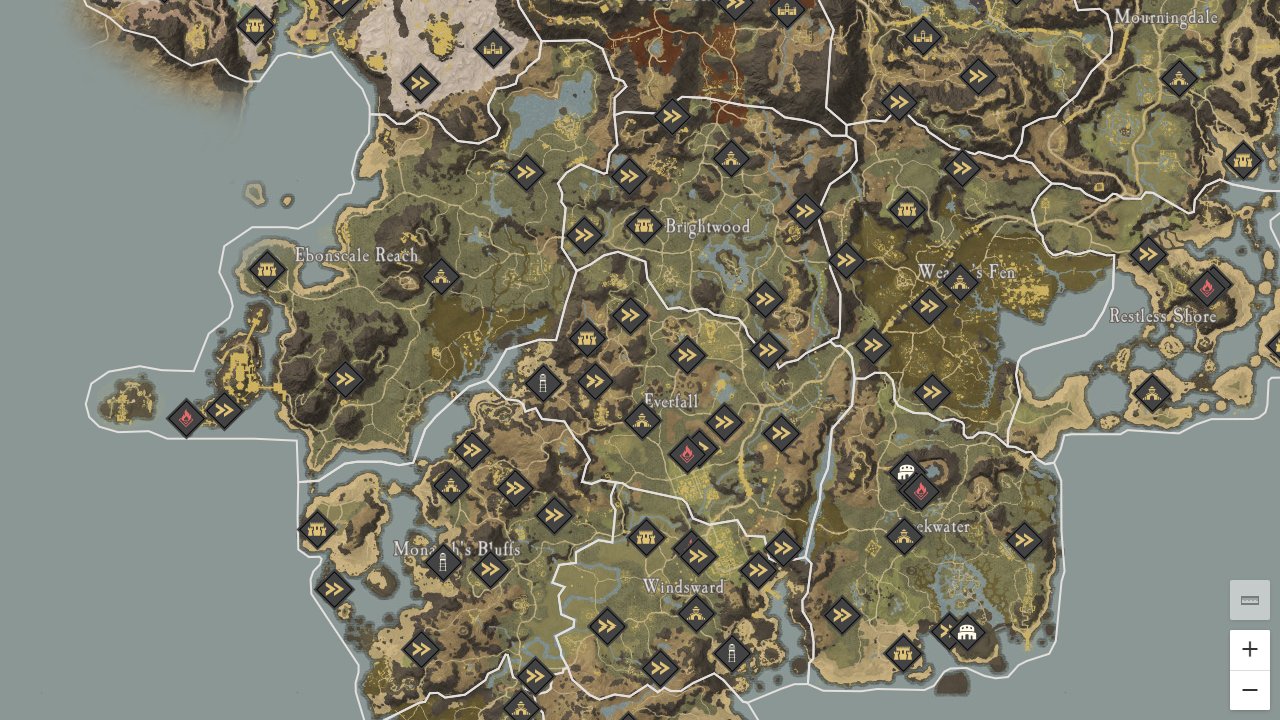 New World interactive map screenshot