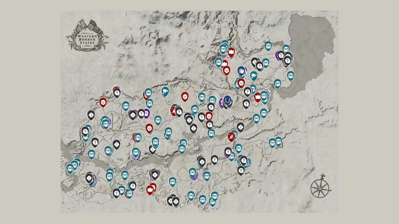 Red Dead Redemption interactive map screenshot