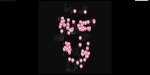 Resident Evil Requiem interactive map filtered to show only Collectible markers