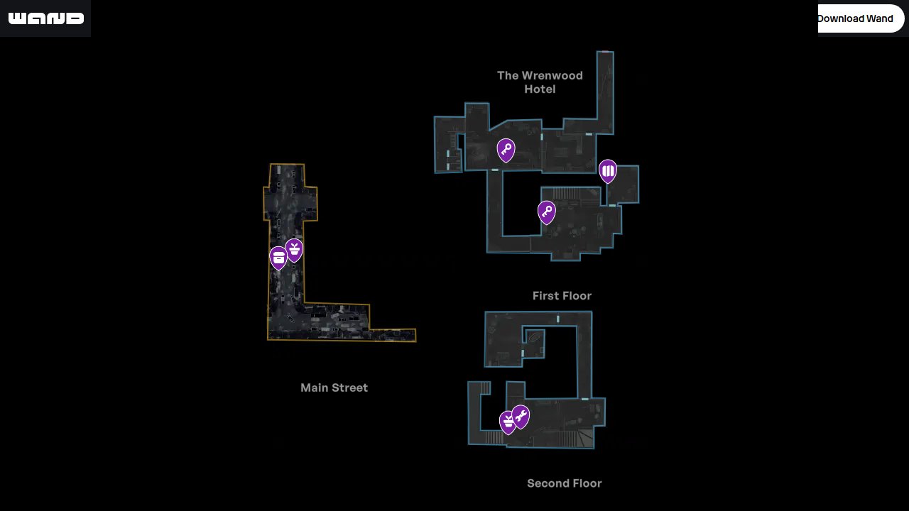 Resident Evil Requiem interactive map filtered to show only Items markers
