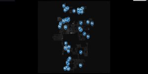 Resident Evil Requiem interactive map filtered to show only Weapon markers