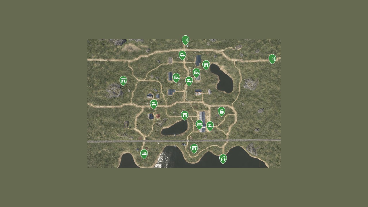 Road To Vostok interactive map filtered to show only Locations markers