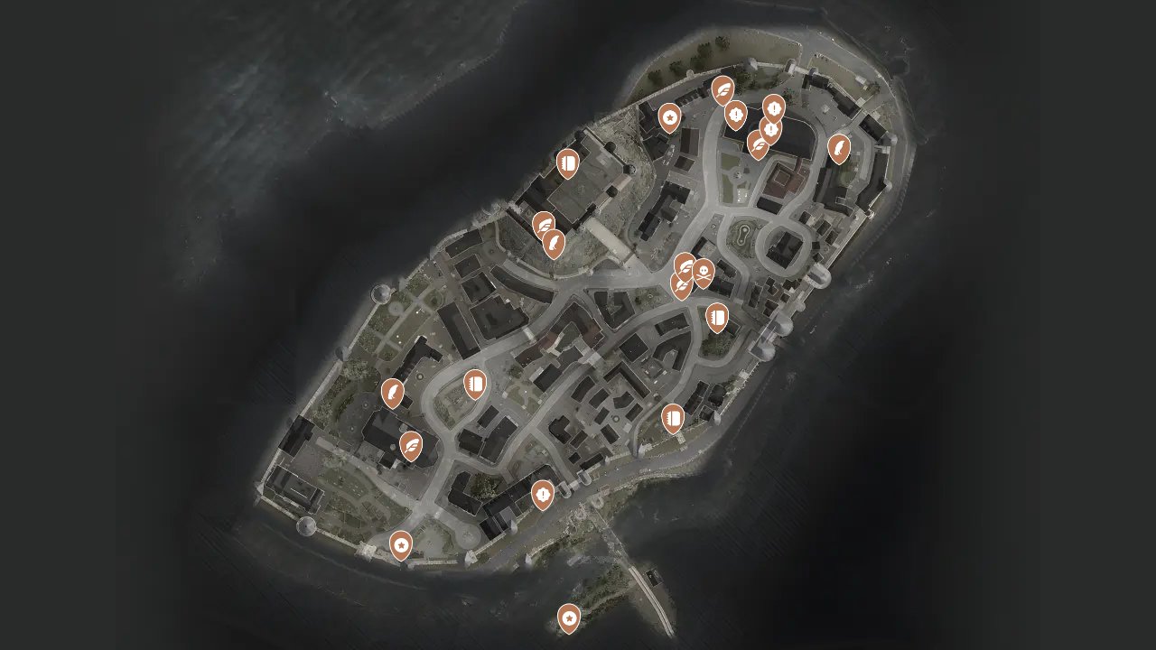 Sniper Elite Resistance interactive map filtered to show only Collectibles markers
