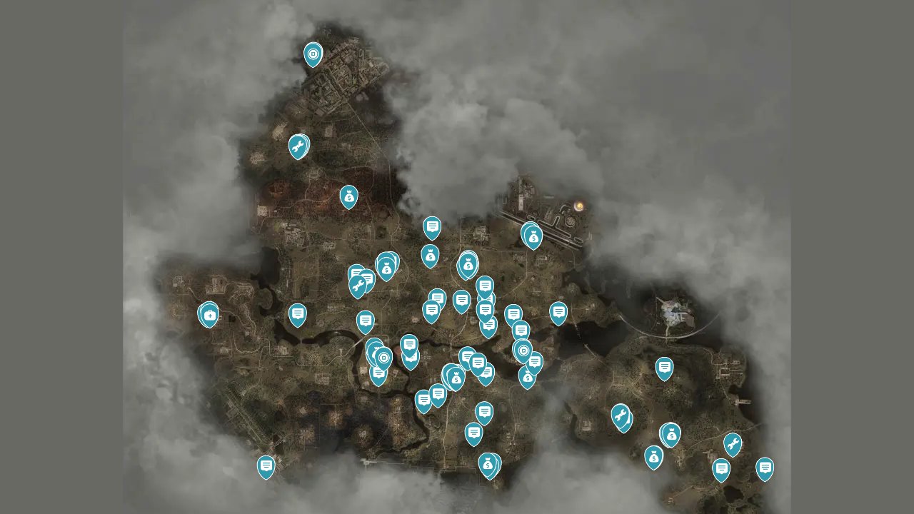 Stalker 2 Heart Of Chornobyl interactive map filtered to show only Characters markers