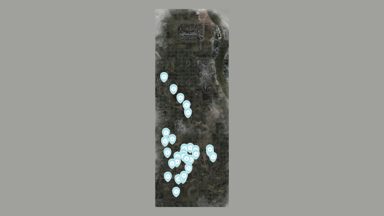 Stalker Clear Sky Enhanced Edition interactive map filtered to show only Transition Points markers