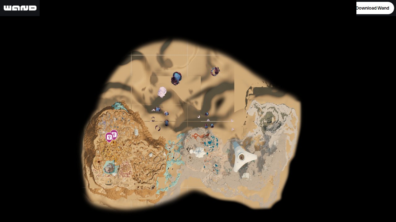 Subnautica 2 interactive map filtered to show only Blighted Container markers