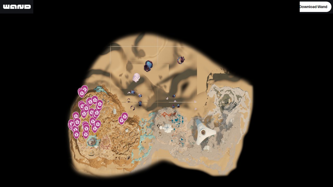 Subnautica 2 interactive map filtered to show only Crate markers
