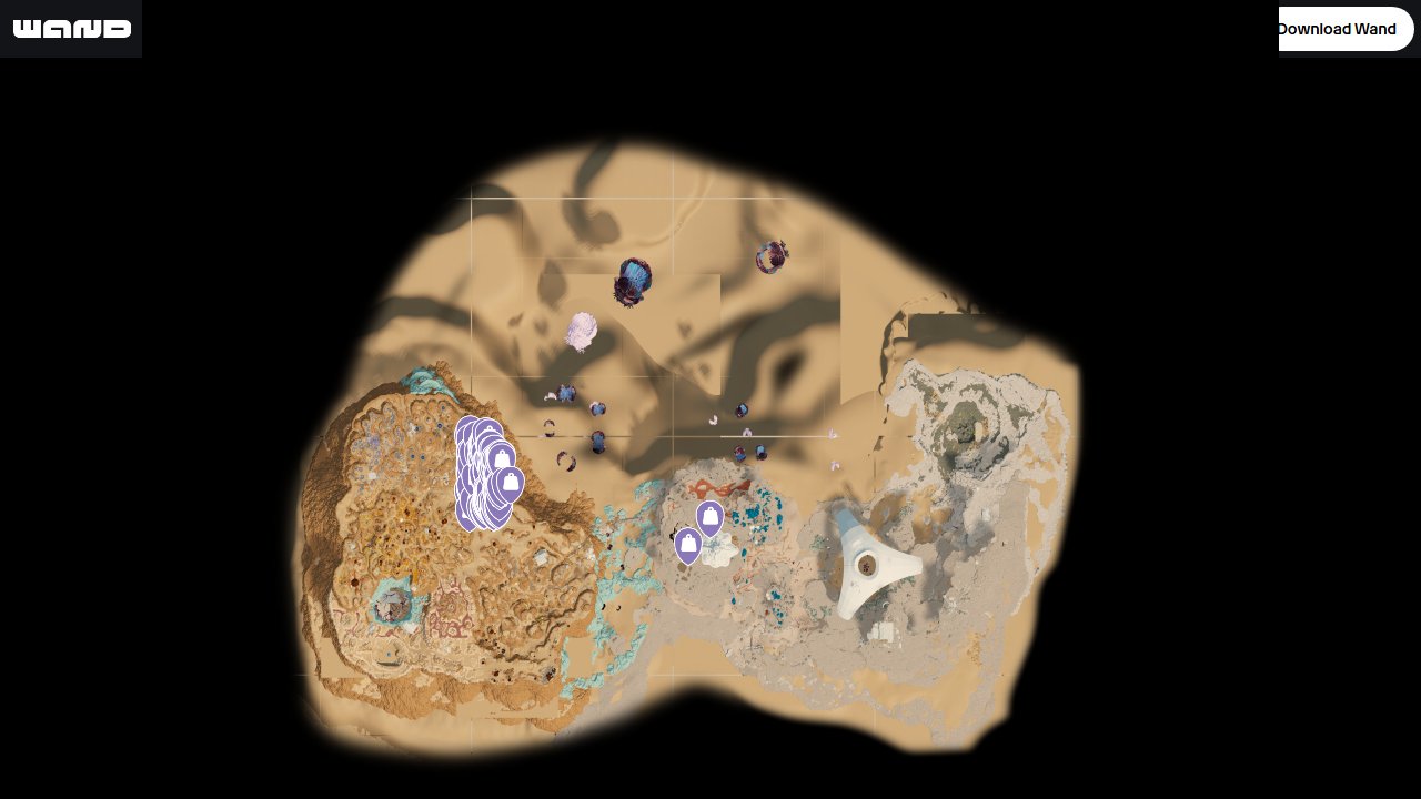 Subnautica 2 interactive map filtered to show only Lead markers