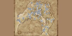 The Elder Scrolls IV Oblivion Remastered interactive map filtered to show only Items markers