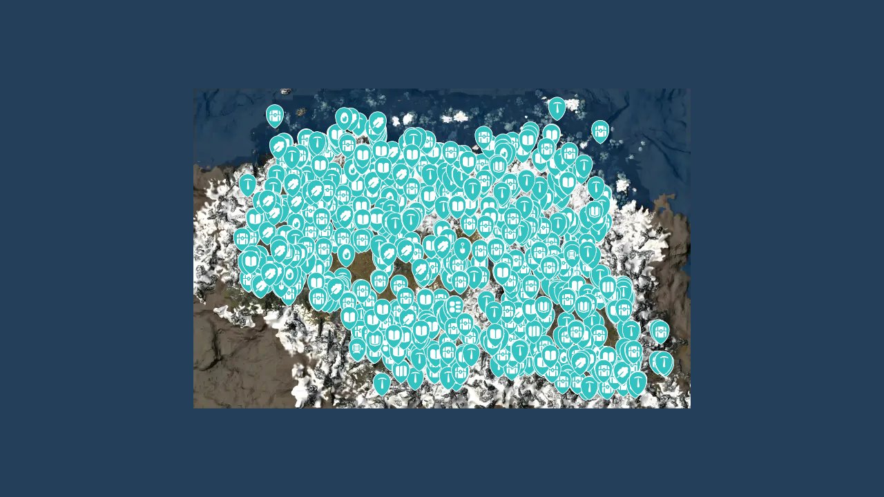 The Elder Scrolls V Skyrim Special Edition interactive map filtered to show only Loot markers