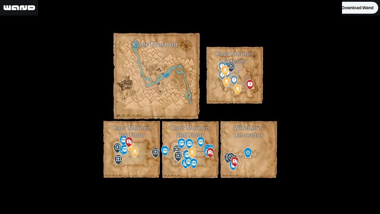 The Witcher Enhanced Edition Directors Cut interactive map screenshot