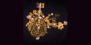 Tiny Tinas Wonderlands interactive map filtered to show only Point of Interests markers