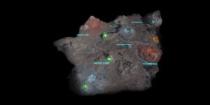Star Wars Outlaws interactive map filtered to show only Services / Vendors markers