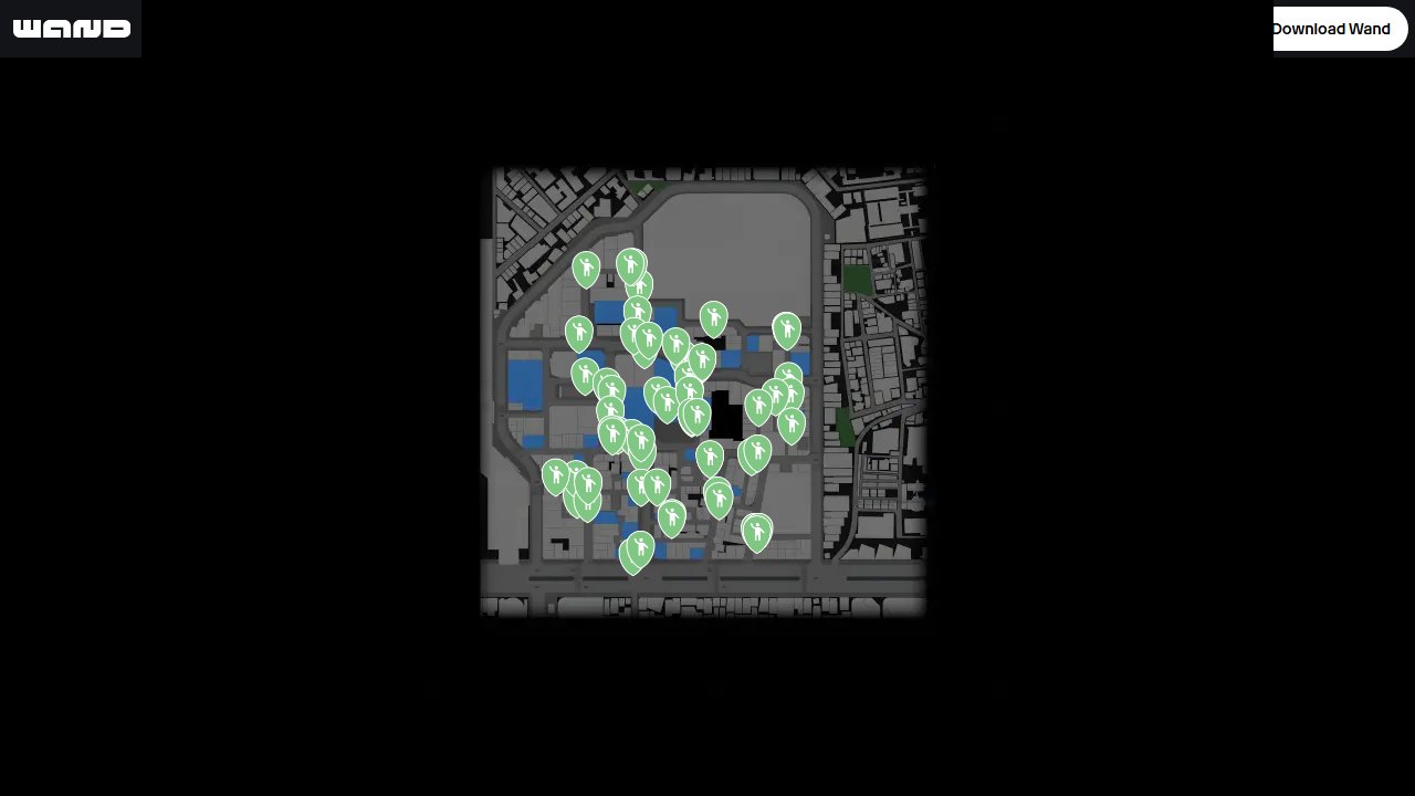 Yakuza Kiwami 3 Dark Ties interactive map filtered to show only NPC markers