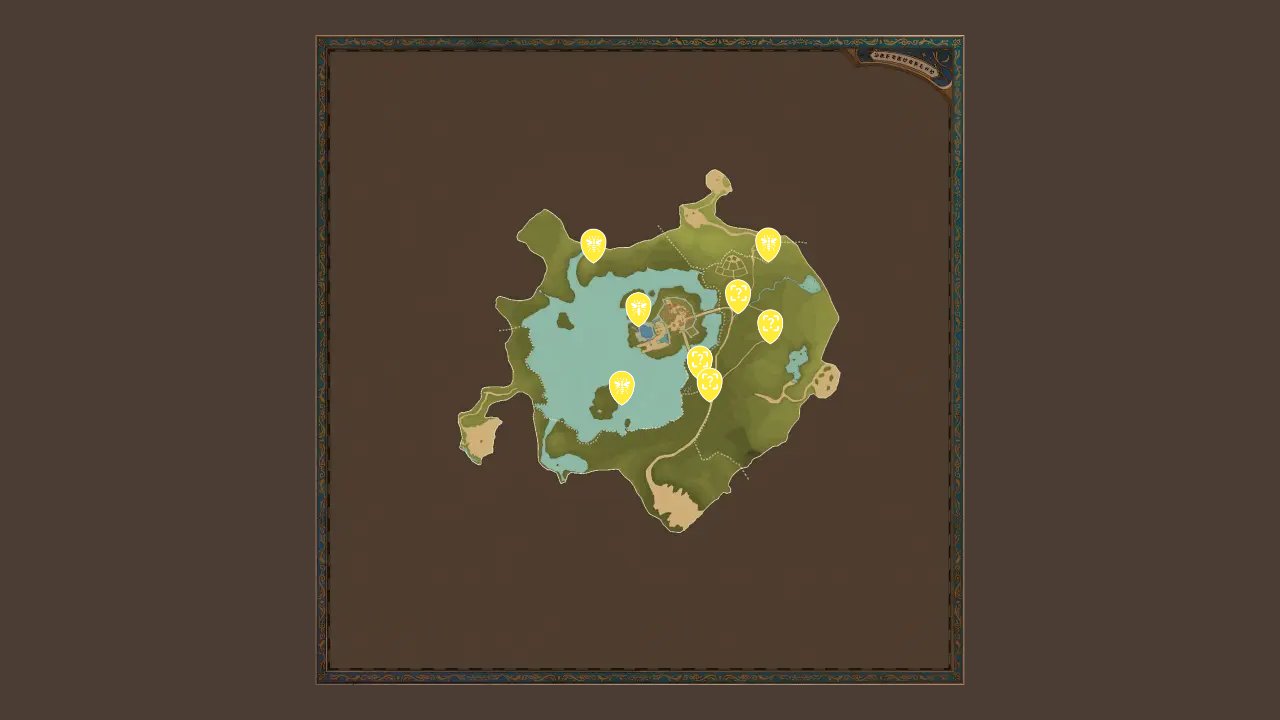 Monster Hunter Stories 3 Twisted Reflection interactive map filtered to show only Side Quests/Activities markers