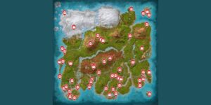 Ark Survival Ascended interactive map filtered to show only Loot markers