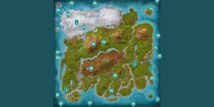 Ark Survival Ascended interactive map filtered to show only Points Of Interest markers