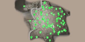 Assassins Creed Brotherhood interactive map filtered to show only Locations markers