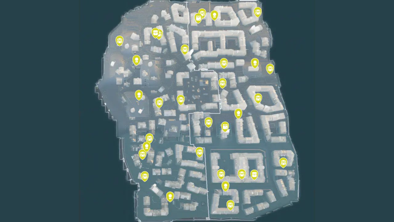 Assassins Creed Unity interactive map filtered to show only Collectibles markers