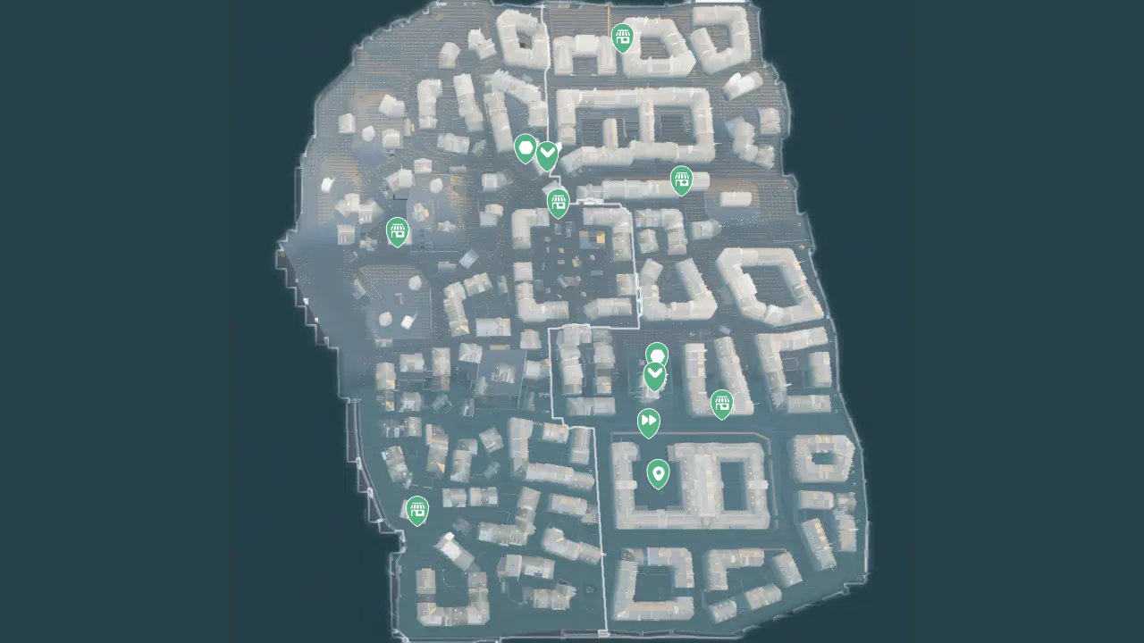 Assassins Creed Unity interactive map filtered to show only Locations markers