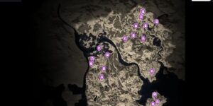 Bellwright interactive map filtered to show only Lore markers