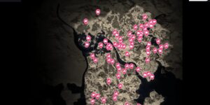 Bellwright interactive map filtered to show only Wild Animals markers