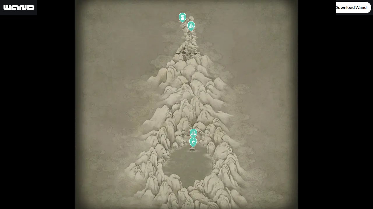 Black Myth Wukong interactive map filtered to show only Points of Interests markers
