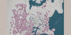 Crimson Desert interactive map filtered to show only Crafting markers